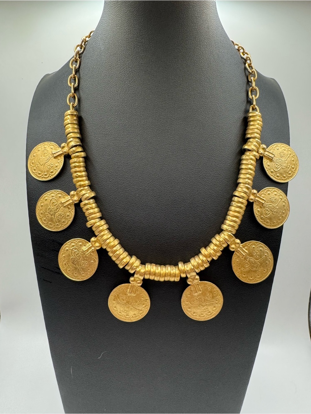 Gold-Tone Ottoman Coin Fringe Necklace